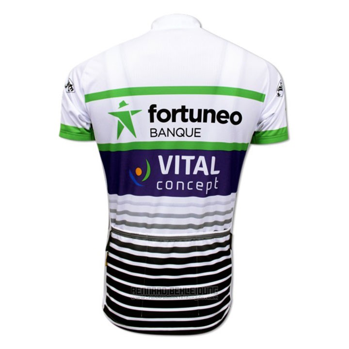 2017 Fahrradbekleidung Fortuneo Vital Concept Wei Trikot Kurzarm und Tragerhose